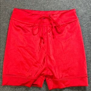 Rich Red Shimmer Spandex Hi-Waist Dance Shorts M/C NWOT